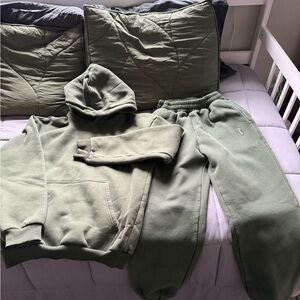 Olive Green Women's Hoodie and Sweatpants Set